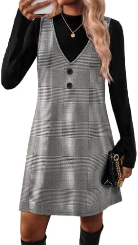 2 Piece Sets for Women Fall Dresses Long Sleeve Dress Women's in Black-houndstooth