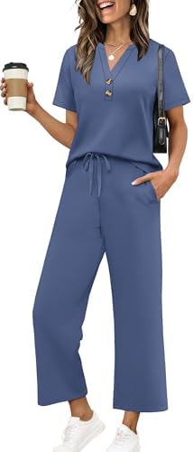 2 Piece Sets for Women Festival Outfits Spring Fashion Vacation in Blue