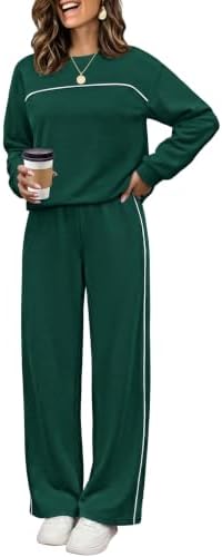 2 Piece Sets for Women Lounge Comfy Sets Vacation Outfits in Forest Green