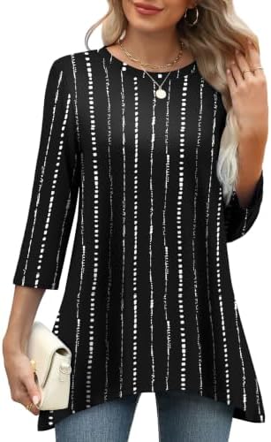 3/4 Length Sleeve Womens Tops Business Casual Plus Size Clothes