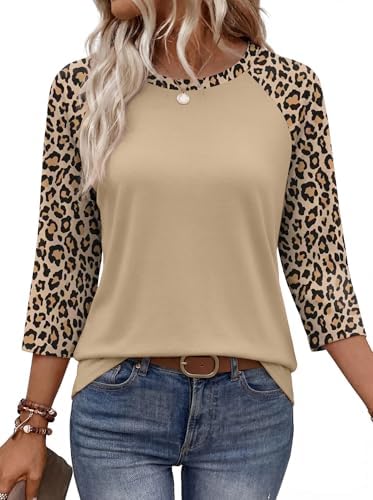 3/4 Length Sleeve Womens Tops Plus Size Baseball Shirt Summer