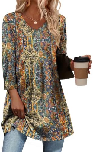 3/4 Length Sleeve Womens Tops With Leggings Womens T Shirts