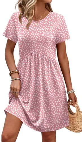 Baby Shower Dress Summer Dresses for Women 2026 Wedding Guest in Pink Print
