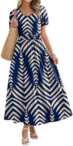 Beach Dress for Women Midi Sundresses Long Summer Maxi Casual in Boho 03