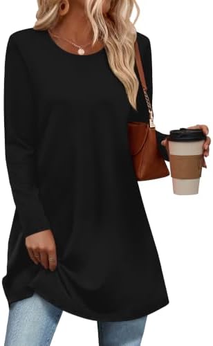 Black Long Sleeve Top Loose Fit Winter Clothes For Women M in Black