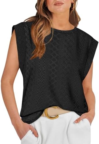 Black Sleeveless Tops for Women Summer Tops Cute Womens T in Z-black