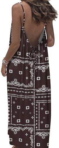 Boho Maxi Dress Womens Summer Dresses Sundresses Italian Dress in Z-boho Brown