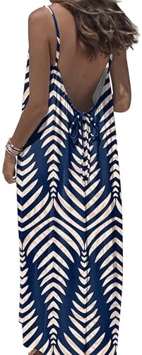 Boho Maxi Dress Womens Summer Dresses Sundresses Italian Dress in Z-boho Navy