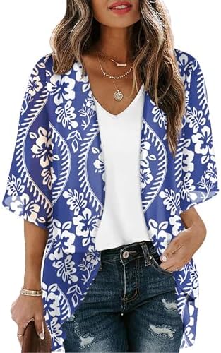 Boho Tops for Women Beach Vacation Clothes for Women Swimsuit in Blue Waves