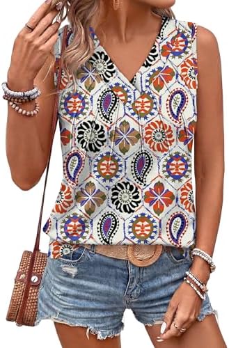 Boho Tops for Women Beach Vacation Clothes Women's Blouses in Printed G