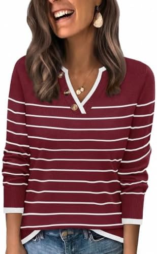 Burgundy And White Striped Shirt Holiday Christmas Sweaters in Striped Burgundy