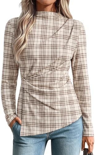 Business Casual Outfits for Women Plaid Tops Church Shirts in Plaid