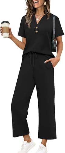 Business Casual Outfits for Women Two Piece Sets Summer Clothes in Black
