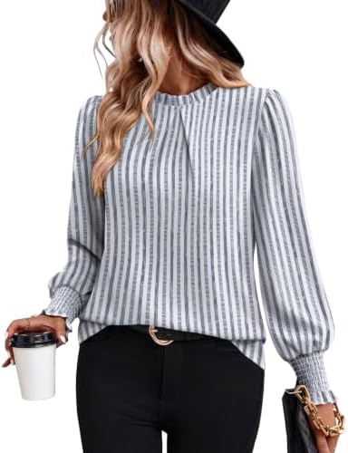 Business Casual Outfits Tops for Women Trendy 2026 Fashion in Blue Stripe