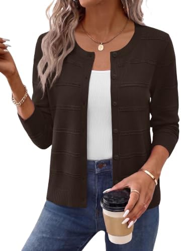 Cardigan Sweaters for Women Trendy Fall Outfits Coffee XL