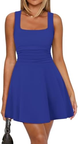 Casual Dresses for Women Sleeveless Blue Dress Summer