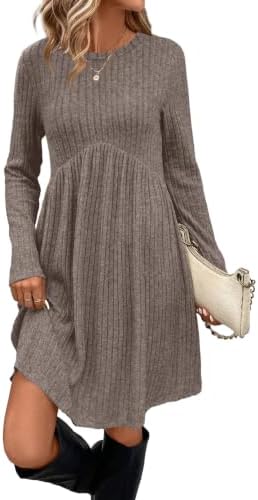 Chocolate Brown Fall Clothes Long Sleeve Empire Waist Sweater