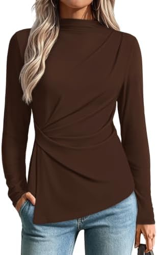 Chocolate Brown Fall Clothing T Shirts Trendy Wock Tops Peplum L