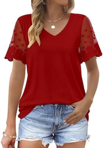 Christmas Shirts for Women Dressy Casual Blouses for Women Red in 02-red