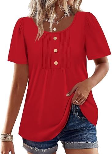 Christmas Shirts for Women Valentine's Day Tops Thanksgiving in Red