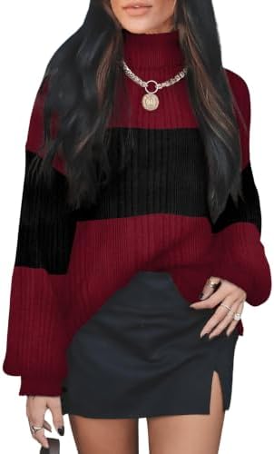 Christmas Sweaters for Women Turtleneck Tops Long Sleeve Shirts