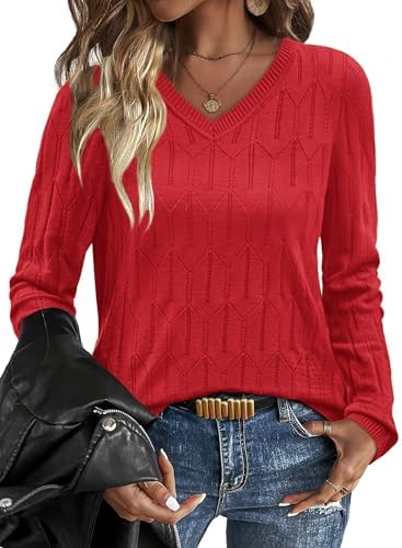 Christmas Sweaters for Women Valentine's Day Going Out Tops in Red