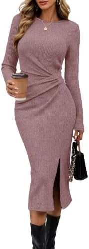 Cocktail Dresses for Women Maxi Formal Dress Sweater Dress in Pink