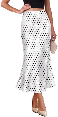 Cocktail White Skirt Women Winter Clothes Dot White Black M in Dot White Black