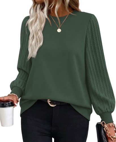 Crewneck Sweatshirts Women Tops Dressy Casual Fall Clothes