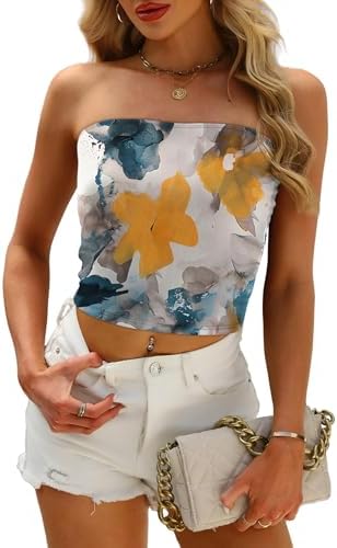 Crop Tops for Women Off Shoulder Summer Outfits Strapless Tube