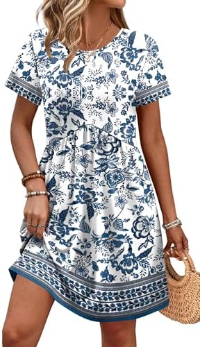 Cruise Outfits for Women 2026 Boho Dress Casual Dresses for in Boho Blue