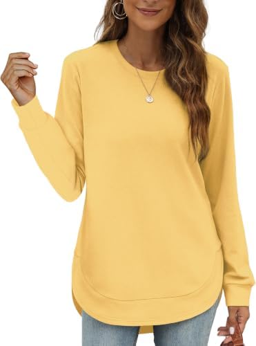 Dressy Tops for Women Long Sleeve Gift for Women Cute Hoodies in V-yellow