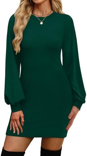 Fall Dresses for Women 2025 Long Sleeve Bodycon Dresses in Green