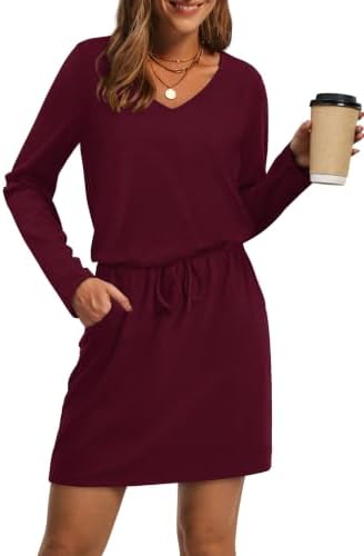 Fall Dresses for Women 2025 Winter Clothing for Women Fashion V in Grayish Purple