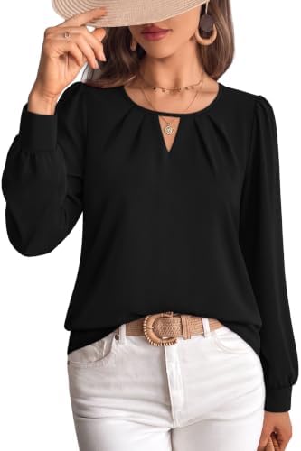 Fall Outfits for Women 2026 Long Sleeve Shirts Casual Blouses in Black