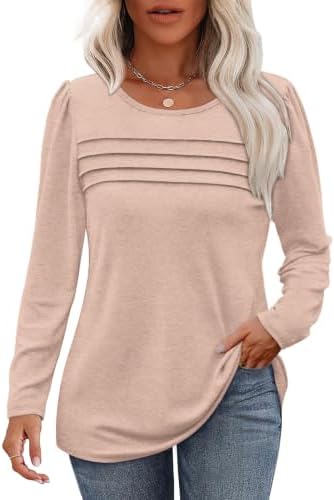 Fall Outfits for Women 2026 Long Sleeve Shirts Dressy Casual in Khaki