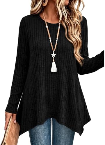 Fall Outfits for Women 2026 Winter Clothing Tunic Sweaters in 03 Black