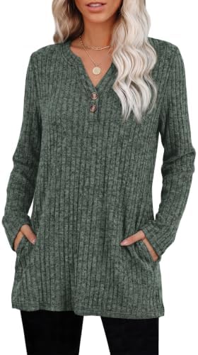 Fall Outfits for Women 2026 Winter Clothing Tunic Sweaters in 02 Green