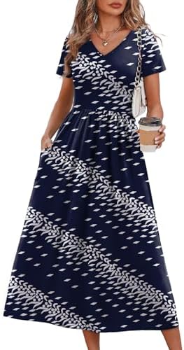 Fall Outfits Summer Dresses for Women 2026 Flowy Short Sleeve V