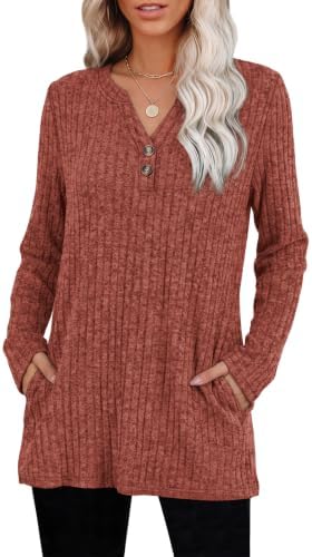 Fall Sweaters for Women Winter Clothing Long Sleeve Tops Work in 04 Caramel