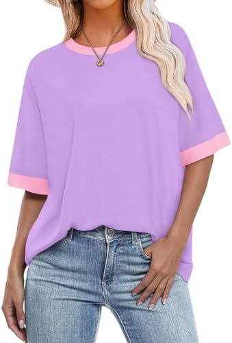 Fashion Clothing Tshirts Shirts for Women Summer Tops Fashion in Z-violet