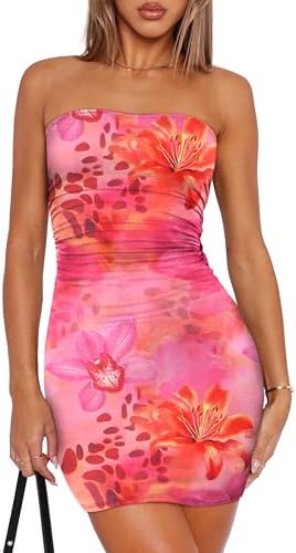 Floral Dress for Women Basic Bodycon Night Out Dresses L