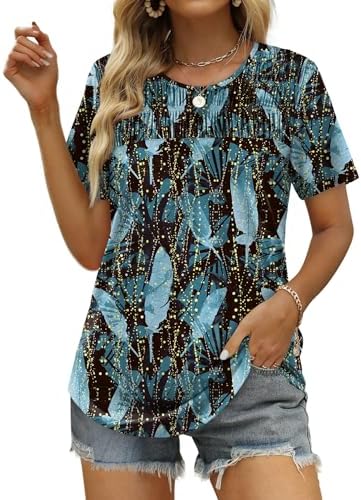 Floral Tops for Women Dressy Casual Summer Shirts for Women in Z-black Print