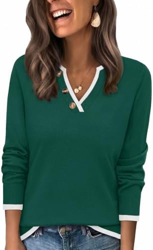 Green Sweaters for Women Holiday Christmas Clothes Cute Tops L in Green