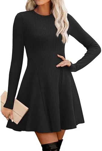 Homecoming Dresses Flowy Black Dresses for Women Long Sleeve