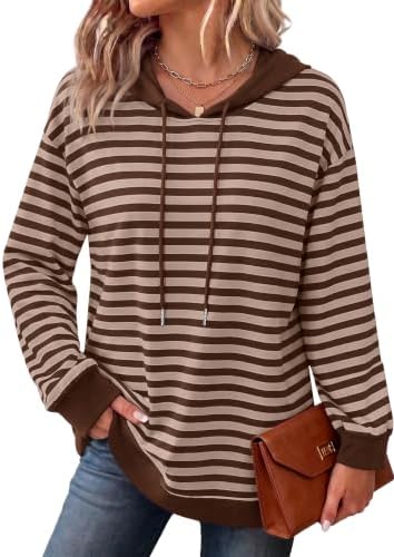 Hoodie for Women Striped Long Sleeve Top Fall Sweatshirt 2026