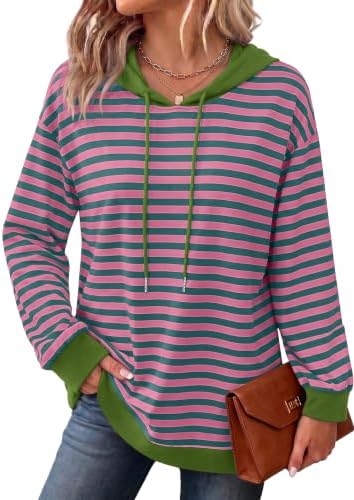 Hoodies for Women Striped Long Sleeve Top Fall Sweatshirt 2026