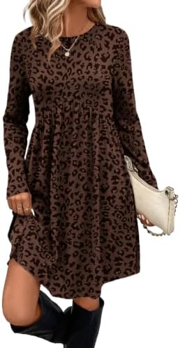 Leopard Print Dress Animal Print Dress Fall Dresses for Women in Leopard Print