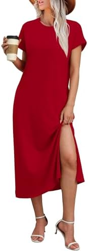 Long Dresses for Women Summer Womens Christmas Dress Red L