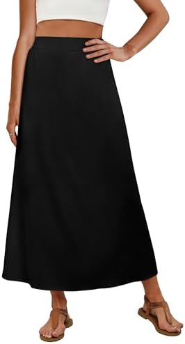 Long Maxi Skirts for Women Casual Loose Black XL in Black